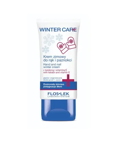 Floslek Winter Care krem zimowy do rąk i paznokci, 50 ml - Ochrona rąk przed działaniem niskich temperatur, wiatrem i wilgocią
