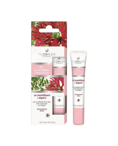 Floslek żel do powiek i pod oczy ze świetlikiem i algami, 15 ml - Rozjaśnia cienie, zmniejsza podpuchnięcia
