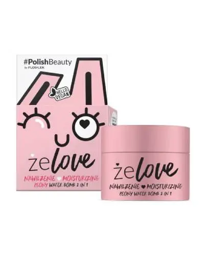 Floslek Nawilżenie Peony Water Bomb, żel  2 in 1 do twarzy 50 ml - Zapewnia uczucie rozświetlenia skóry