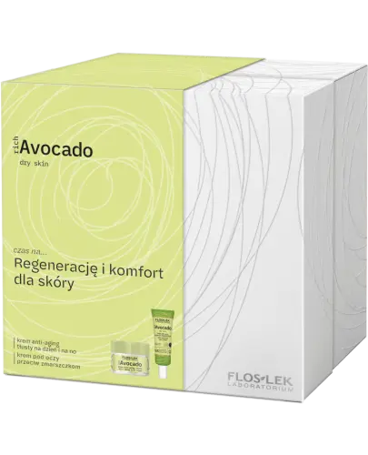 Floslek richAvocado dry skin, krem tłusty anti-aging, 50 ml + krem pod oczy, 30 ml - Zestaw regenerujący do dojrzałej skóry suchej
