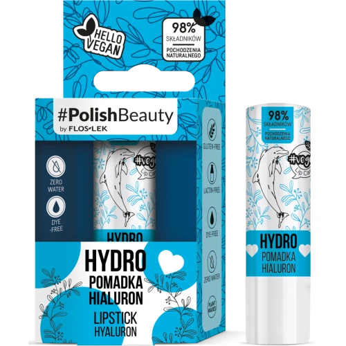 Floslek Vege Lip Care Hydro pomadka do ust Hialuron, 1 sztuka - Z kwasem hialuronowym do pielęgnacji przesuszonych warg ust