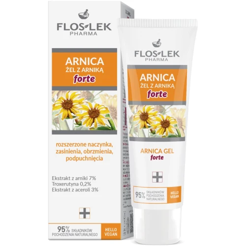 Floslek Arnica żel arnikowy forte, 50 ml - Do intensywnej pielęgnacji skóry naczynkowej, ze skłonnością do powstawania siniaków