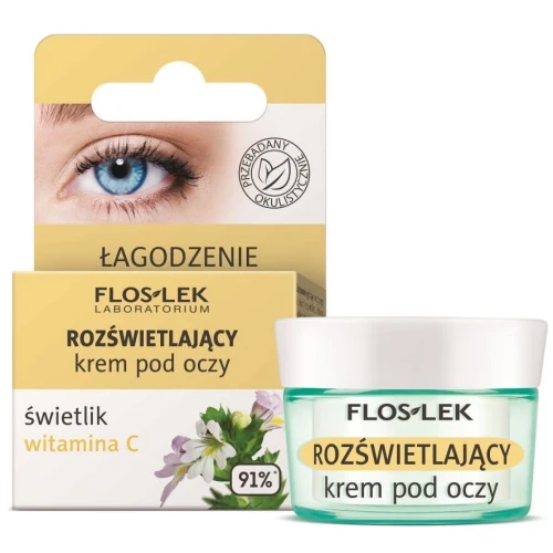 Floslek Rozświetlający krem pod oczy świetlik witamina C, 15 ml - Na cienie i oznaki zmęczenia skóry wokół oczu