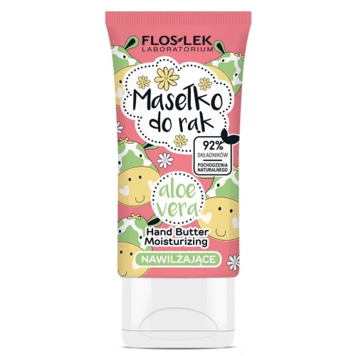 Floslek Nawilżające masełko do rąk Aloe Vera, 50 ml - Regeneracja i ochrona suchej skóry dłoni