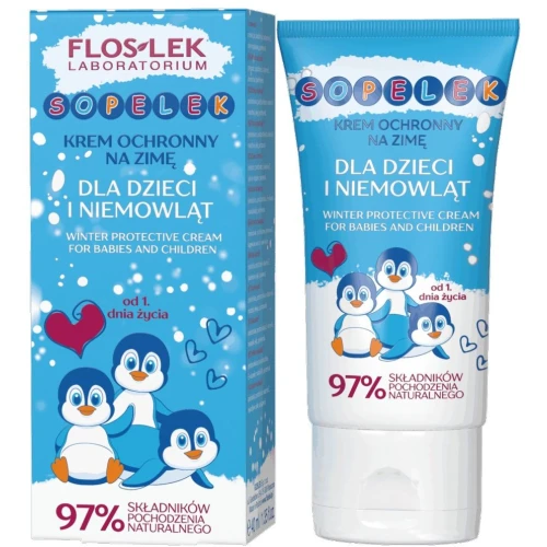 Floslek Winter Care Sopelek Krem ochronny na zimę dla dzieci i niemowląt, 40 ml - Ochrona przed mrozem i wiatrem, od 1. dnia życia