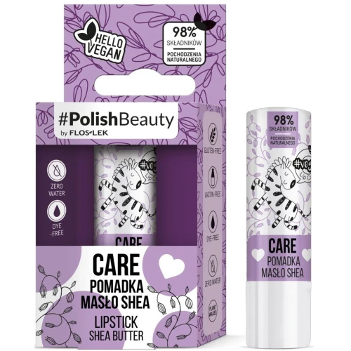 Floslek Vege Lip Care Care pomadka do ust masło shea, 1 sztuka - Natłuszcza wargi i chroni je przed działaniem czynników zewnętrznych