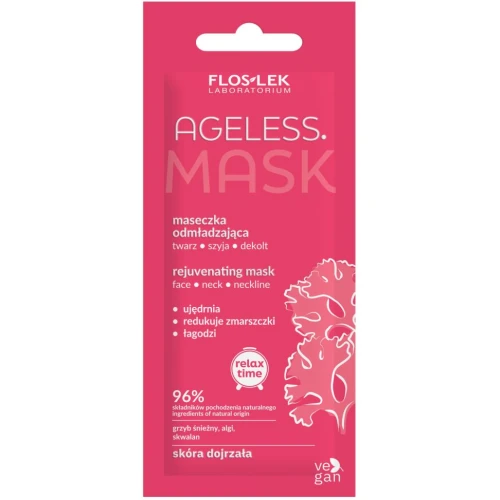 Floslek Ageless maseczka odmładzająca do twarzy, szyi i dekoltu, 6 ml - Zawiera 96% składników pochodzenia naturalnego