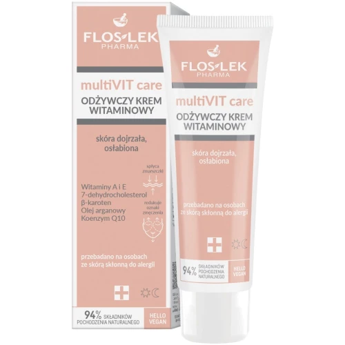 Floslek MultiVIT Care odżywczy krem witaminowy, 50 ml - Połączenie składników o działaniu naprawczym oraz regenerującym skórę