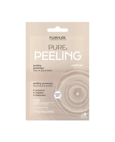 Floslek Pure peeling-gommage, 2 x 4 ml - Peeling do twarzy, szyi i dekoltu, do każdego typu cery
