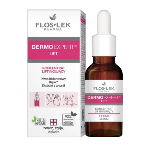 Floslek Pharma Dermo Expert koncentrat liftingujący, 30 ml -  Z kwasem hialuronowym, z ekstraktem z drzewa arganowego