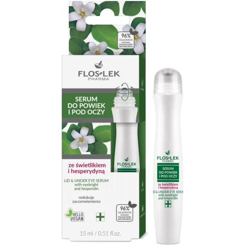 Floslek serum do powiek i pod oczy, 15 ml - Ze świetlikiem i hesperydyną, zmniejsza widoczność cieni