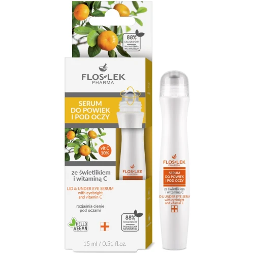 Floslek serum do powiek i pod oczy, 15 ml - Z witaminą C 10%, zmniejsza widoczne cienie, redukuje worki i podpuchnięcia