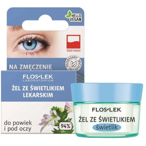 Floslek ze świetlikiem lekarskim, żel do powiek i pod oczy, 10 g - Do pielęgnacji skóry okolic oczu podrażnionej kurzem i niewłaściwym makijażem