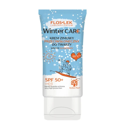 Floslek Winter Care Krem zimowy przeciwsłoneczny do twarzy SPF 50+, 30 ml - Ochrona przed mrozem, wiatrem i słońcem