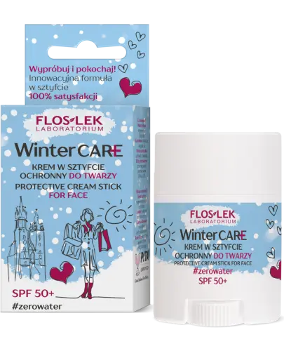 Floslek Winter Care krem w sztyfcie do twarzy ochronny SPF 50+, 20 g - Wodoodporny sztyft ochronny do twarzy