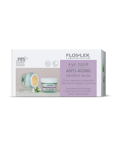 Floslek Eye Zone  Anti-Aging Okolice oczu, 10 g + 15 ml - Zestaw – żel do powiek i pod oczy oraz przeciwzmarszczkowy krem pod oczy