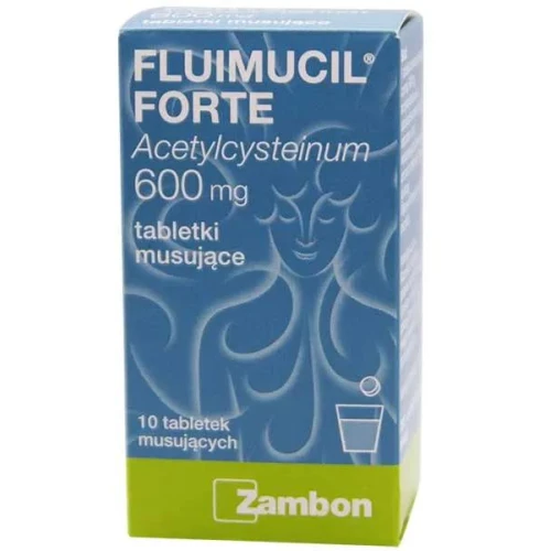 Fluimucil Forte, 10 tabletek musujących - Rozrzedza wydzielinę i ułatwia jej odkrztuszanie