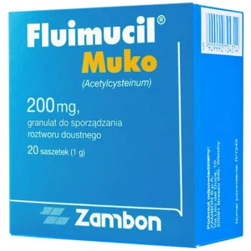 Fluimucil Muko 200 mg, 20 saszetek - Lek wykrztuśny