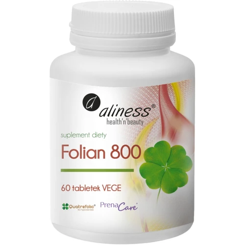 Aliness Folian 800 µg, 60 tabletek - Wysoko biodostępny, aktywny folian