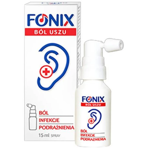 Fonix Ból Uszu, spray 15 ml - Z mieszanką olejków roślinnych, które łagodzą stany zapalne i usuwają woskowinę
