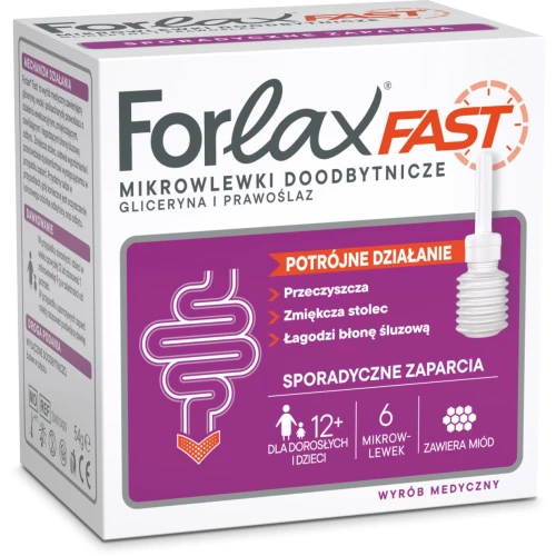 Forlax Fast Mikrowlewki doodbytnicze, 6 x 9 g - Dla dorosłych i młodzieży od 12. roku życia