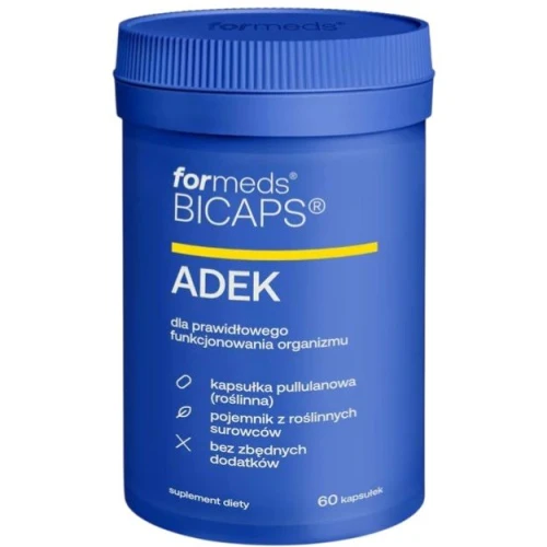 Formeds BICAPS ADEK, 60 kapsułek - Zestaw 4 witamin w wysoko przyswajalnych formach
