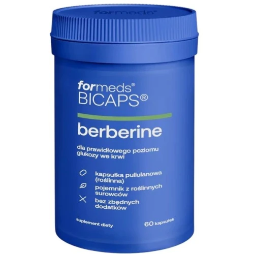 Formeds Bicaps Berberine, 60 kapsułek - Ekstrakt z korzenia berberysu wspiera prawidłowy poziom glukozy i cholesterolu oraz pracę wątroby