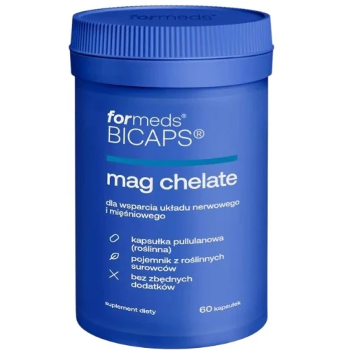 Formeds Bicaps Mag chelate, 60 kapsułek - Chelatu - magnezu – postać łagodna dla żołądka 