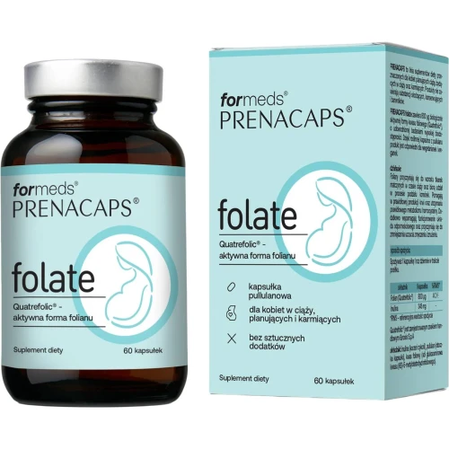 Formeds Prenacaps Folate, 60 kapsułek - Aktywny folian metylowany o wysokiej wchłanialności