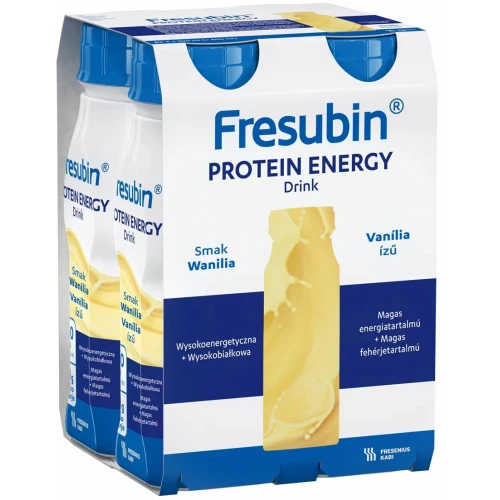 Fresubin Protein Energy Drink płyn o smaku waniliowym, 4 x 200 ml - Kompletna dieta wysokoenergetyczna (1,5 kcal/ml) bogata w białko