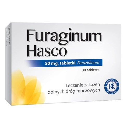 Furaginum Hasco 50mg, 30 tabletek - Leczy ostre i nawracające zakażenia dróg moczowych
