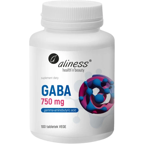 Aliness GABA 750 mg, 100 tabletek - Wysokiej jakości kwas gamma-aminomasłowy