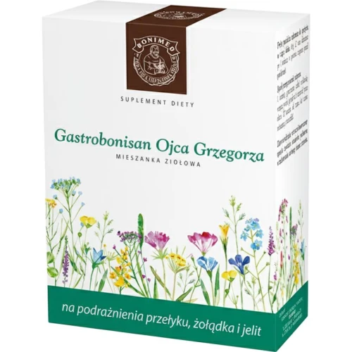 Gastrobonisan Ojca Grzegorza, 200 g - Z kwiatem rumianku i korzeniem lukrecji, które pomagają łagodzić podrażnienia błony śluzowej żołądka i dwunastnicy