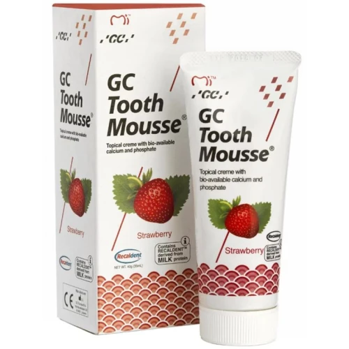 GC Tooth Mousse Truskawka Pasta bez fluoru, 35 ml - Remineralizująca - do odbudowy szkliwa