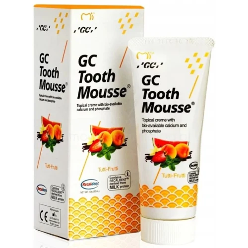 GC Tooth Mousse Tutti-Frutti Pasta bez fluoru, 35 ml - Odbudowa szkliwa i ochrona przed próchnicą