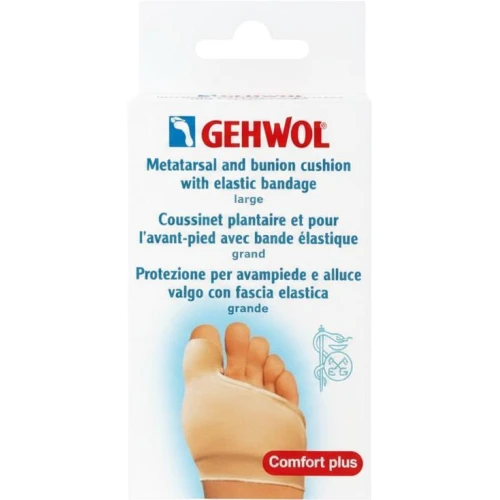 Gehwol Poduszka przeciwuciskowa na halluksy z opaską, duża, 1 sztuka - Elastyczna, dopasowuje się  do każdego obuwia