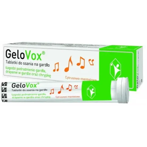 GeloVox cytrusowo-mentolowy, 20 tabletek do ssania - Tabletki do ssania na chrypkę i suchość w gardle