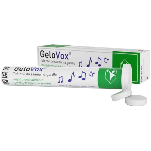 GeloVox porzeczkowo-mentolowy, 20 tabletek do ssania - Tabletki do ssania na chrypkę i suchość w gardle