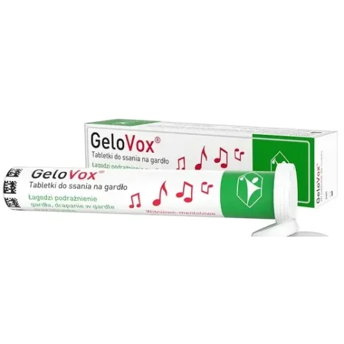 GeloVox wiśniowo-mentolowy, 20 tabletek do ssania - Tabletki do ssania na chrypkę i suchość w gardle