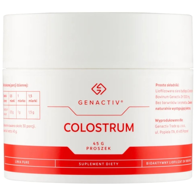 Genactiv Colostrum,  proszek 45 g - Do stosowania dla całej rodziny