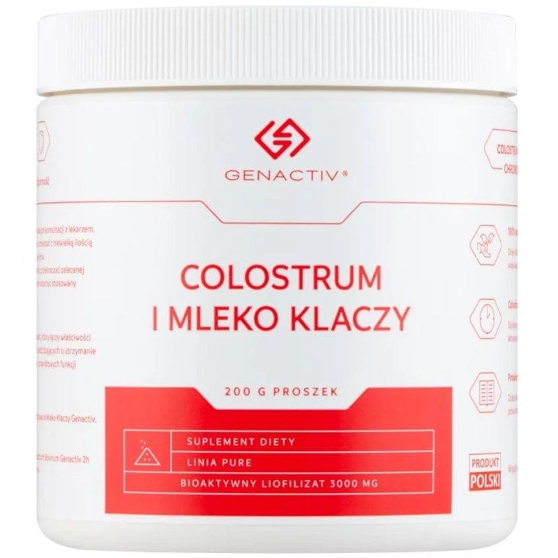 Genactiv Colostrum i Mleko klaczy, 200 g - Dla osób, które chcą zachować zdrowie swojego organizmu