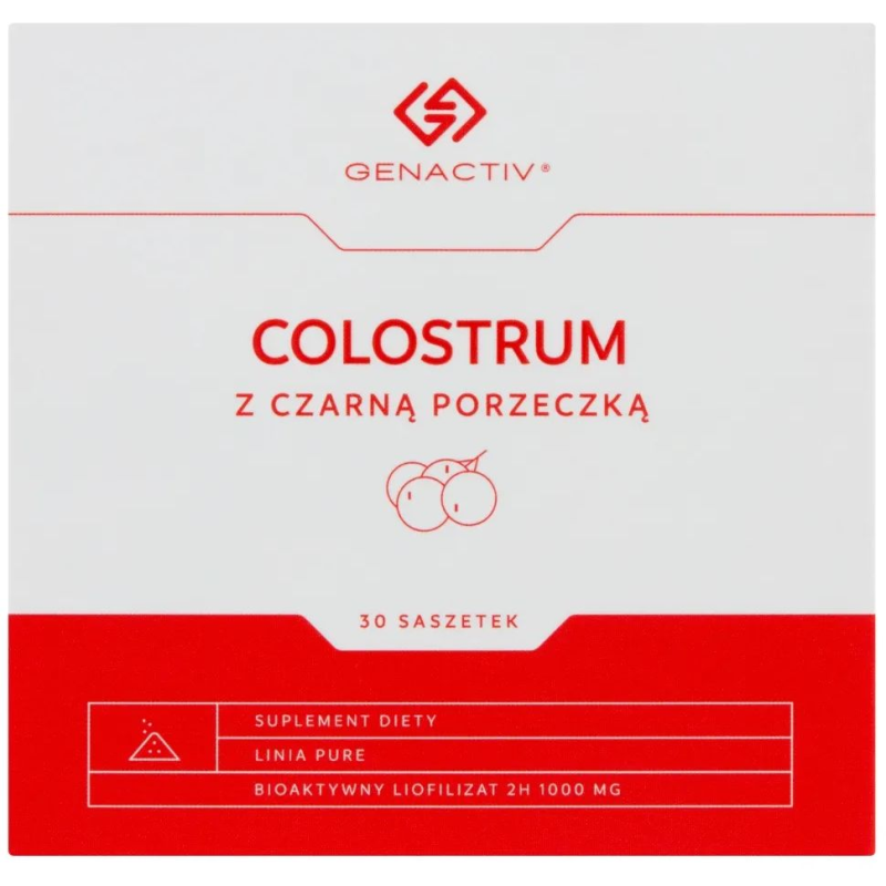 Genactiv Colostrum z czarną porzeczką, 30 saszetek - Wsparcie jelit i odporności