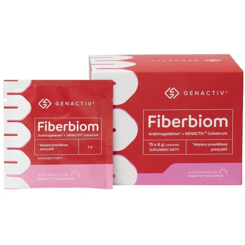 Genactiv Fibrebiom, 15 saszetek - Colostrum z błonnikiem 