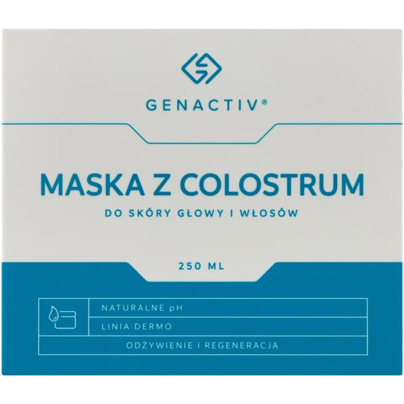 Genactiv Maska z Colostrum do skóry głowy i włosów, 250 ml - Przyspiesza wzrost włosów i łagodzi podrażnienia skóry głowy