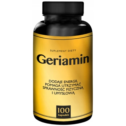 Geriamin 100 kapsułek -  Żeń-szeń z witaminami i minerałami zmiejsza uczucie zmęczenia i znużenia 