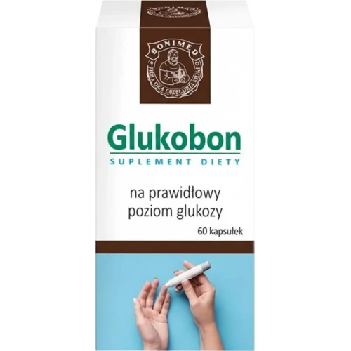 Glukobon, 60 kapsułek - Z ekstraktem z korzenia berberysu, który sprzyja utrzymaniu prawidłowego poziomu glukozy i cholesterolu 