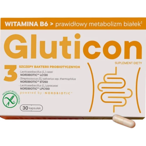 Gluticon, 30 kapsułek - Wsparcie dorosłych i dzieci na diecie bezglutenowej