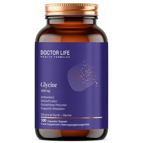 Doctor Life Glycine 1000 mg, 100 kapsułek - Czysta glicyna w wegańskiej kapsułce