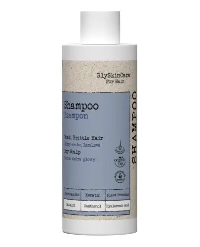 GlySkinCare Szampon do włosów słabych, łamliwych i suchych, 200 ml - Delikatnie oczyszcza skórę głowy i włosy