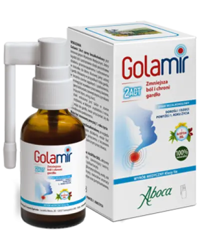 Aboca Golamir 2Act spray do gardła, 30 ml - Złożony z tanin, żywic, polisacharydów i flawonoidów na ból gardła